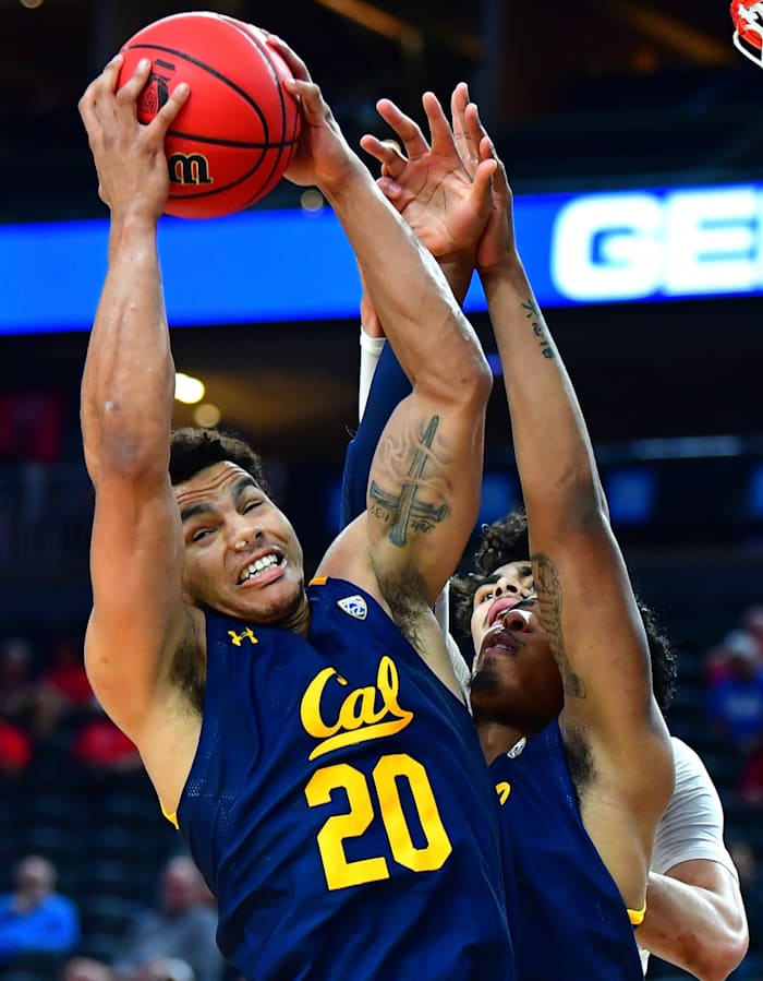 Matt Bradley grabs a rebound vs. Stanford.